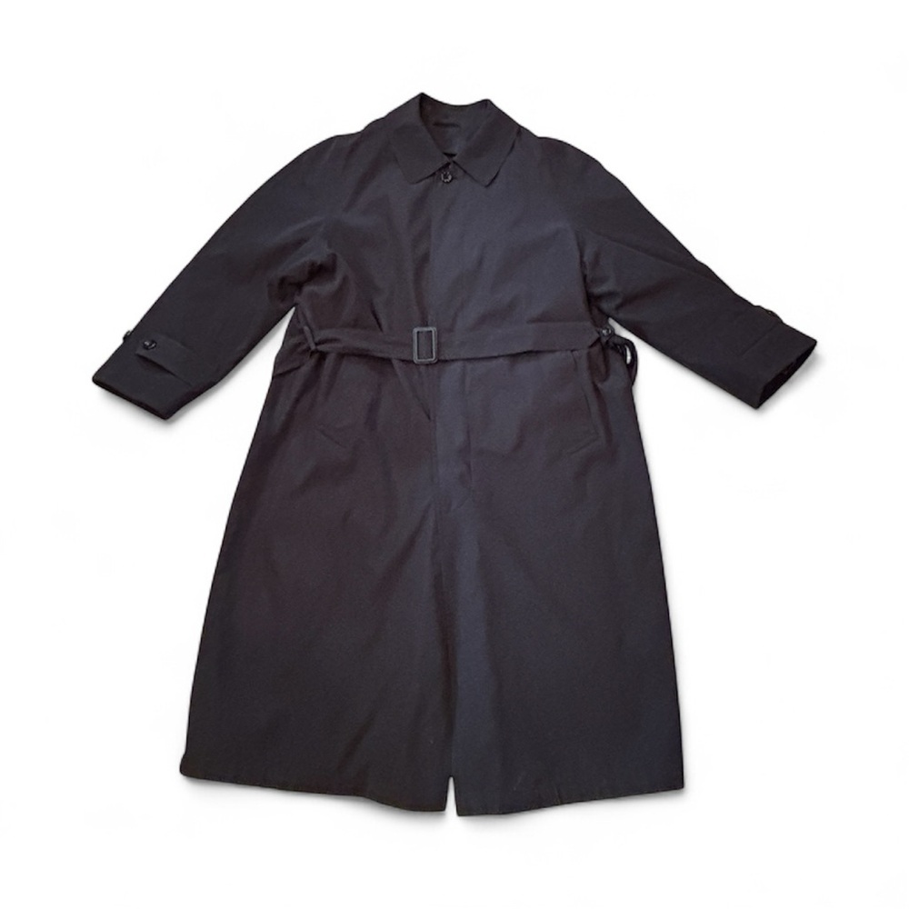 Joseph & Feiss Men’s Black Trench Coat Removable Liner Size 42 Short Wool Blend